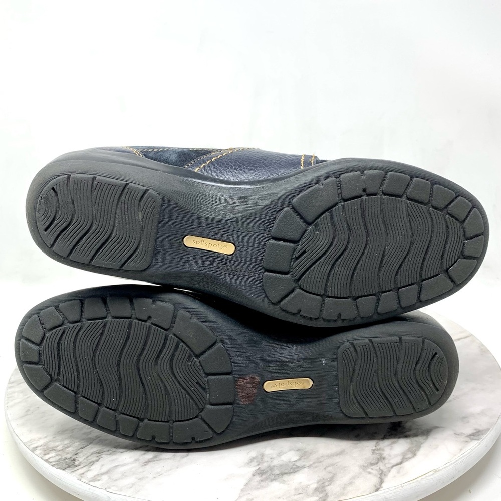 Softspots Navy Suede/Leather Comfort Sneakers 8.5 Wide Casual Sporty - Picture 8 of 12